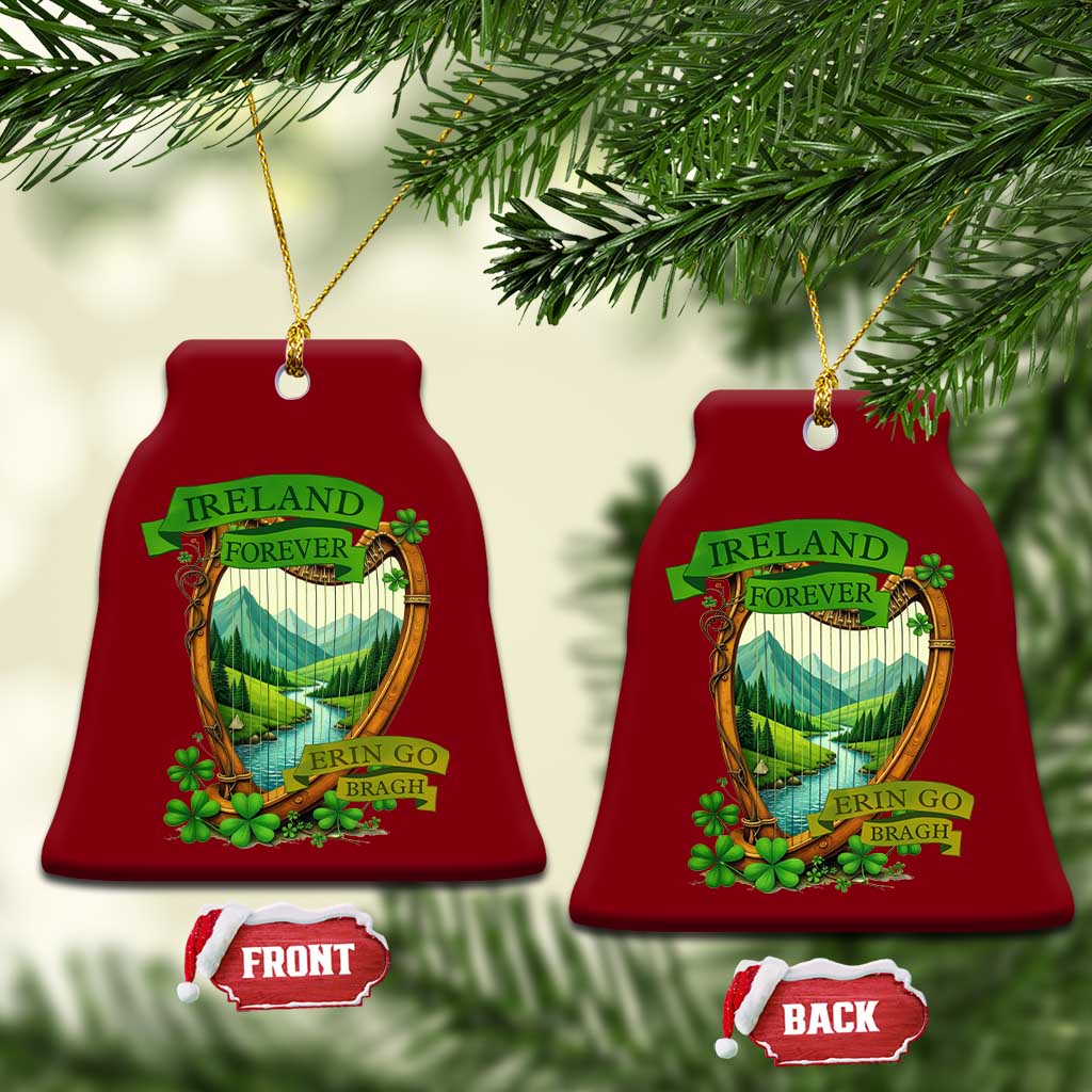Irish Pride Ceramic Ornament Ireland Forever Erin Go Bragh Harp Shamrock - Wonder Print Shop