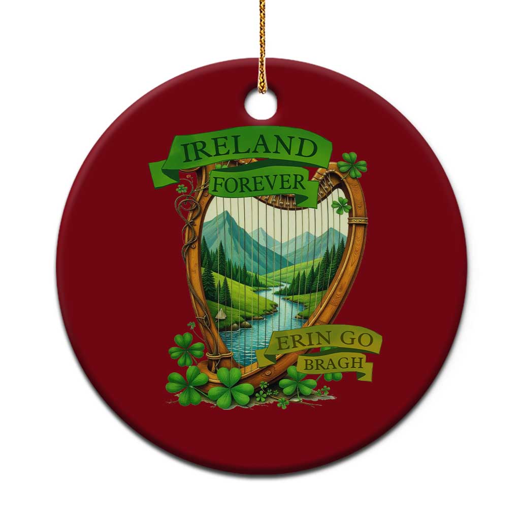 Irish Pride Ceramic Ornament Ireland Forever Erin Go Bragh Harp Shamrock - Wonder Print Shop