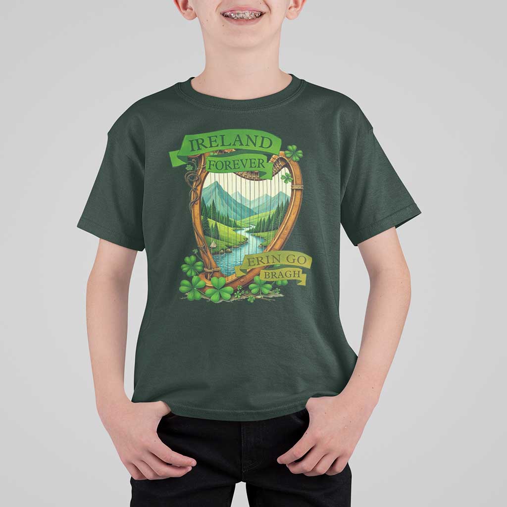 Irish Pride T Shirt For Kid Ireland Forever Erin Go Bragh Harp Shamrock
