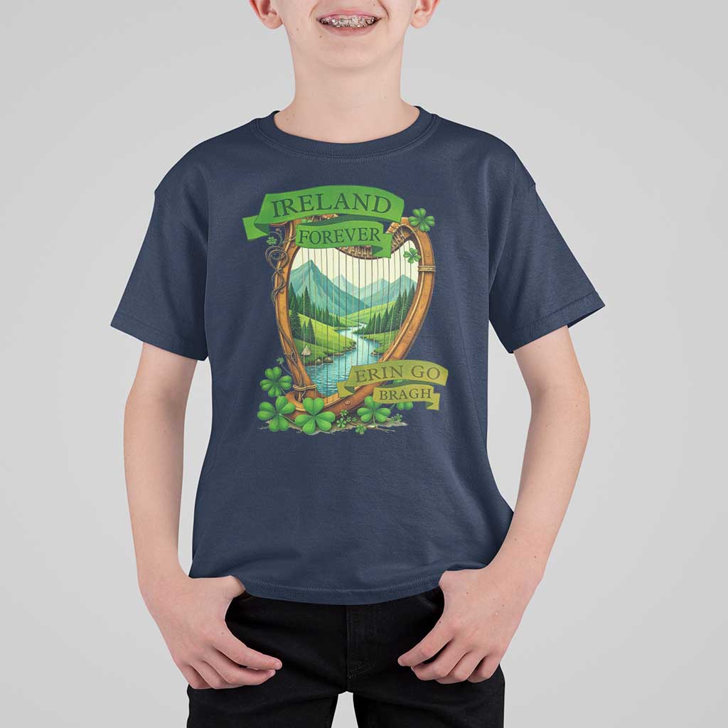 Irish Pride T Shirt For Kid Ireland Forever Erin Go Bragh Harp Shamrock