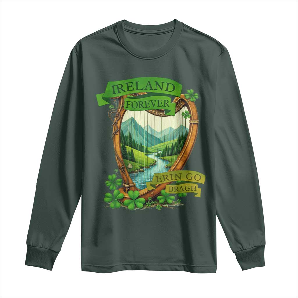 Irish Pride Long Sleeve Shirt Ireland Forever Erin Go Bragh Harp Shamrock