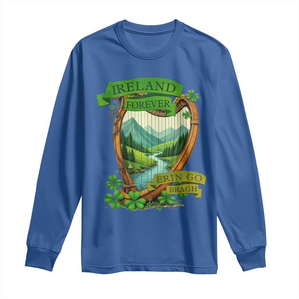 Irish Pride Long Sleeve Shirt Ireland Forever Erin Go Bragh Harp Shamrock