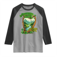 Irish Pride Raglan Shirt Ireland Forever Erin Go Bragh Harp Shamrock