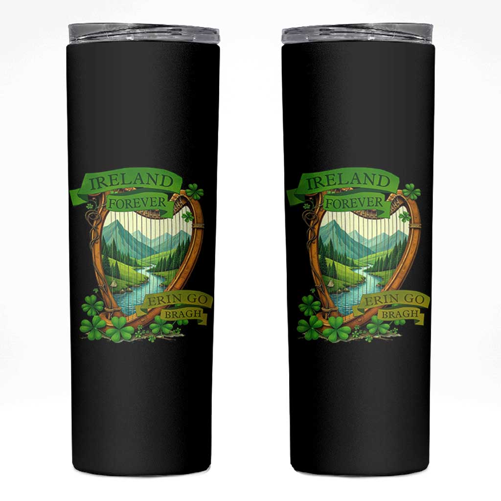Irish Pride Skinny Tumbler Ireland Forever Erin Go Bragh Harp Shamrock