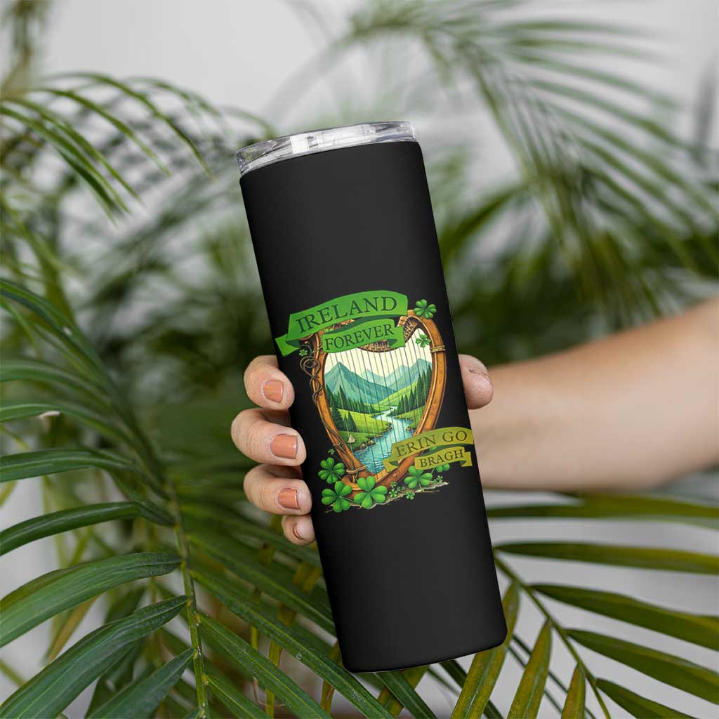 Irish Pride Skinny Tumbler Ireland Forever Erin Go Bragh Harp Shamrock