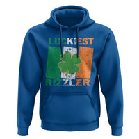 Funny St Patrick's Day Luckiest Rizzler Hoodie Vintage Ireland Flag Shamrock