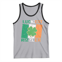 Funny St Patrick's Day Luckiest Rizzler Tank Top Vintage Ireland Flag Shamrock