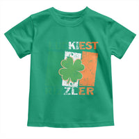 Funny St Patrick's Day Luckiest Rizzler Toddler T Shirt Vintage Ireland Flag Shamrock