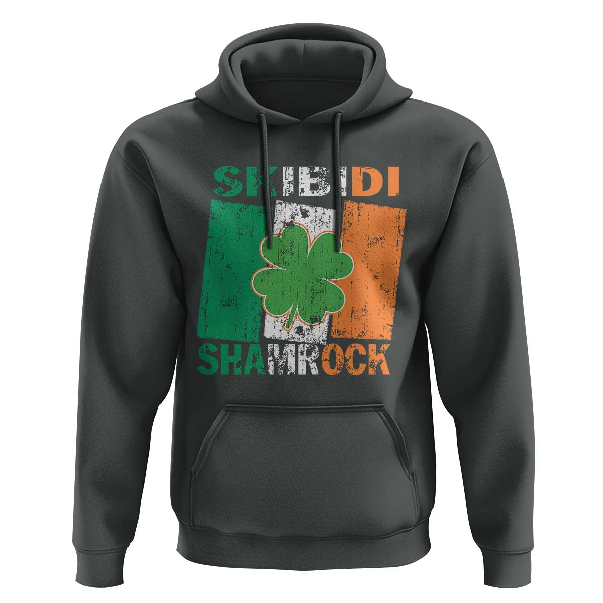 Funny St Patrick's Day Skibidi Shamrock Hoodie Vintage Ireland Flag Shamrock