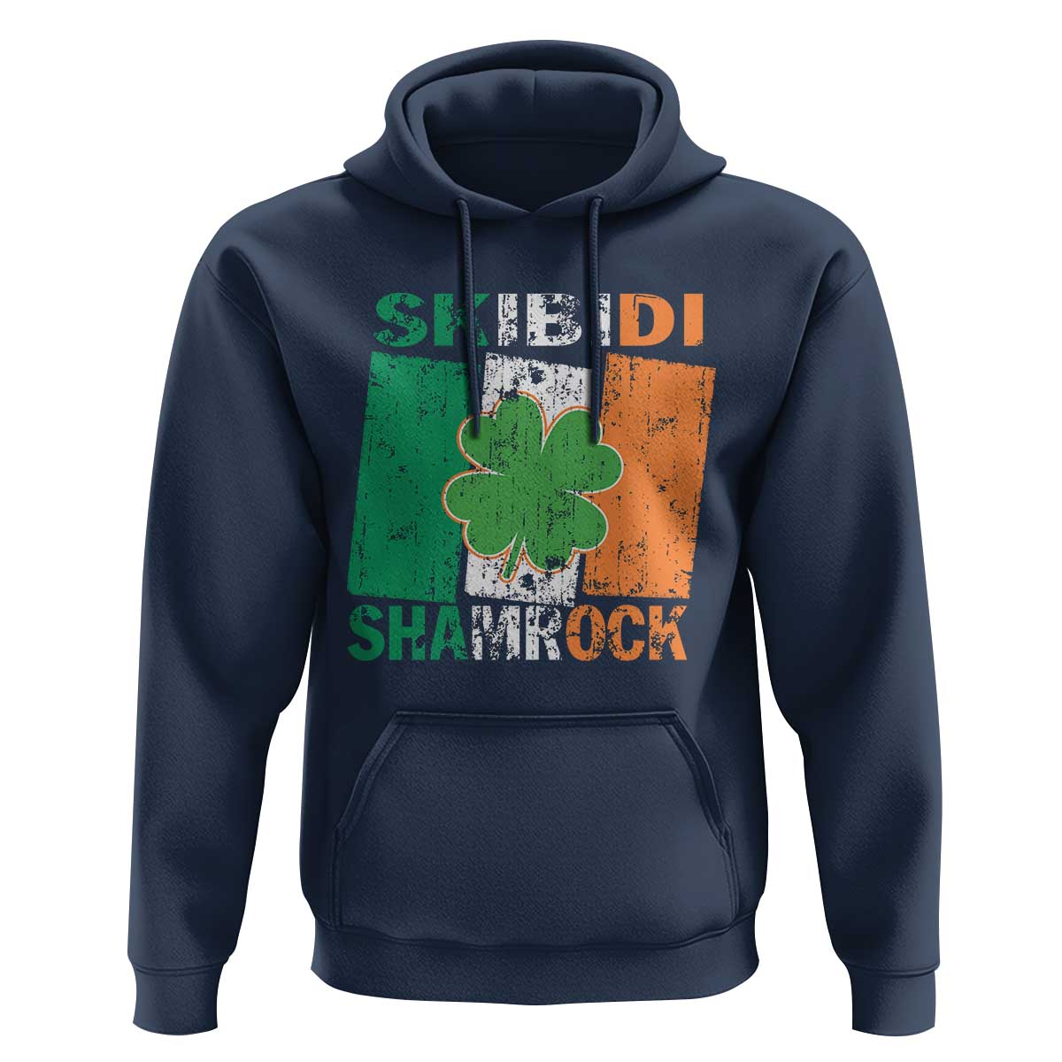 Funny St Patrick's Day Skibidi Shamrock Hoodie Vintage Ireland Flag Shamrock