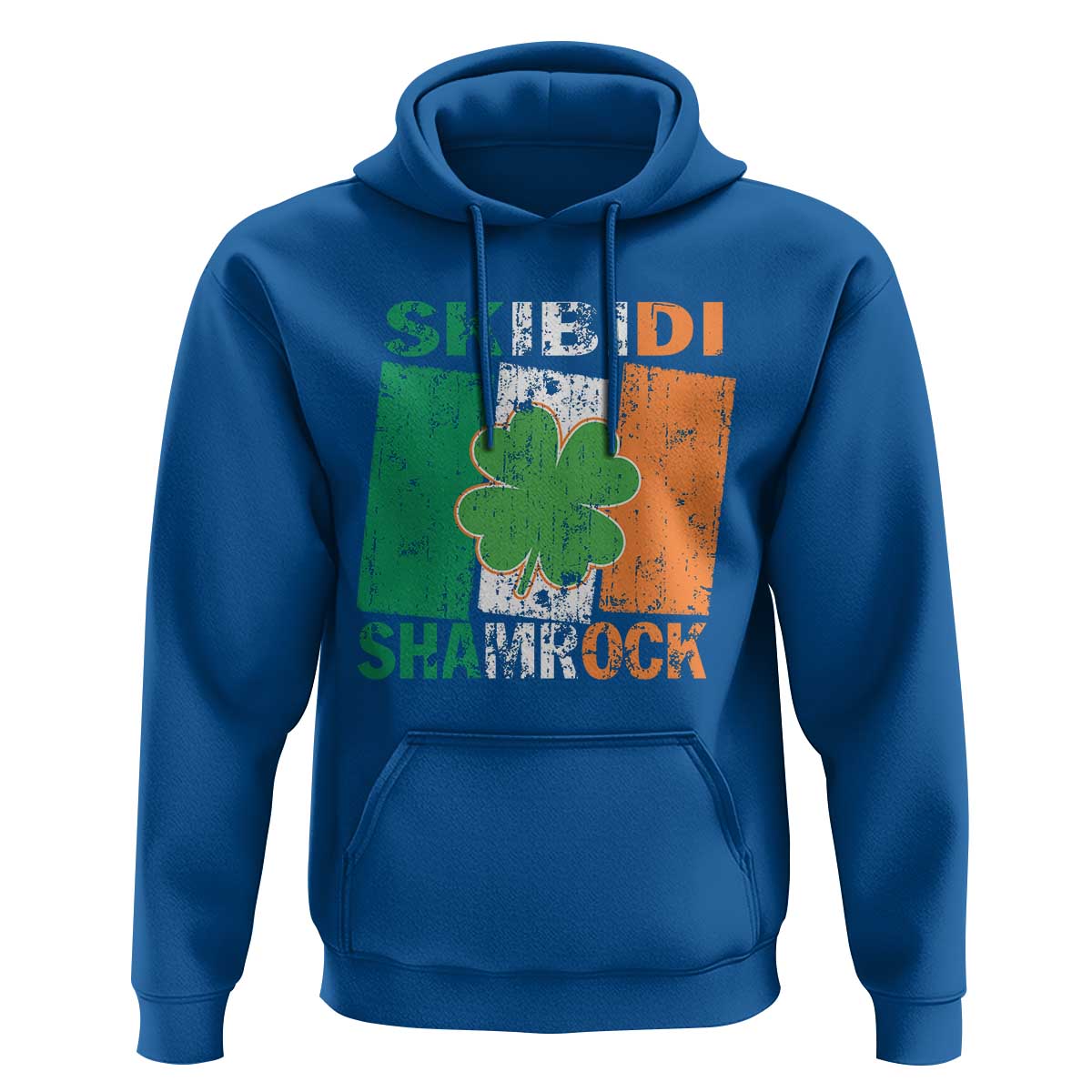 Funny St Patrick's Day Skibidi Shamrock Hoodie Vintage Ireland Flag Shamrock
