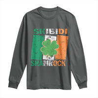 Funny St Patrick's Day Skibidi Shamrock Long Sleeve Shirt Vintage Ireland Flag Shamrock