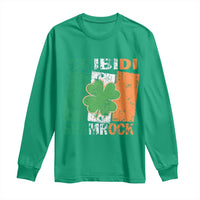 Funny St Patrick's Day Skibidi Shamrock Long Sleeve Shirt Vintage Ireland Flag Shamrock