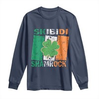 Funny St Patrick's Day Skibidi Shamrock Long Sleeve Shirt Vintage Ireland Flag Shamrock