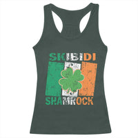 Funny St Patrick's Day Skibidi Shamrock Racerback Tank Top Vintage Ireland Flag Shamrock