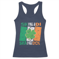 Funny St Patrick's Day Skibidi Shamrock Racerback Tank Top Vintage Ireland Flag Shamrock