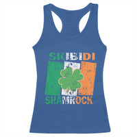 Funny St Patrick's Day Skibidi Shamrock Racerback Tank Top Vintage Ireland Flag Shamrock