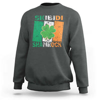 Funny St Patrick's Day Skibidi Shamrock Sweatshirt Vintage Ireland Flag Shamrock