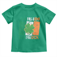 Funny St Patrick's Day Skibidi Shamrock Toddler T Shirt Vintage Ireland Flag Shamrock