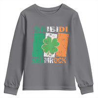Funny St Patrick's Day Skibidi Shamrock Youth Sweatshirt Vintage Ireland Flag Shamrock