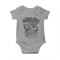 Funny Easter Day Racoon Baby Onesie Bunnies Are Overrated Stay Feral Eggs