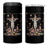 Christian Religious Easter Day Bunny Floral Christ Jesus 4 in 1 Can Cooler Tumbler