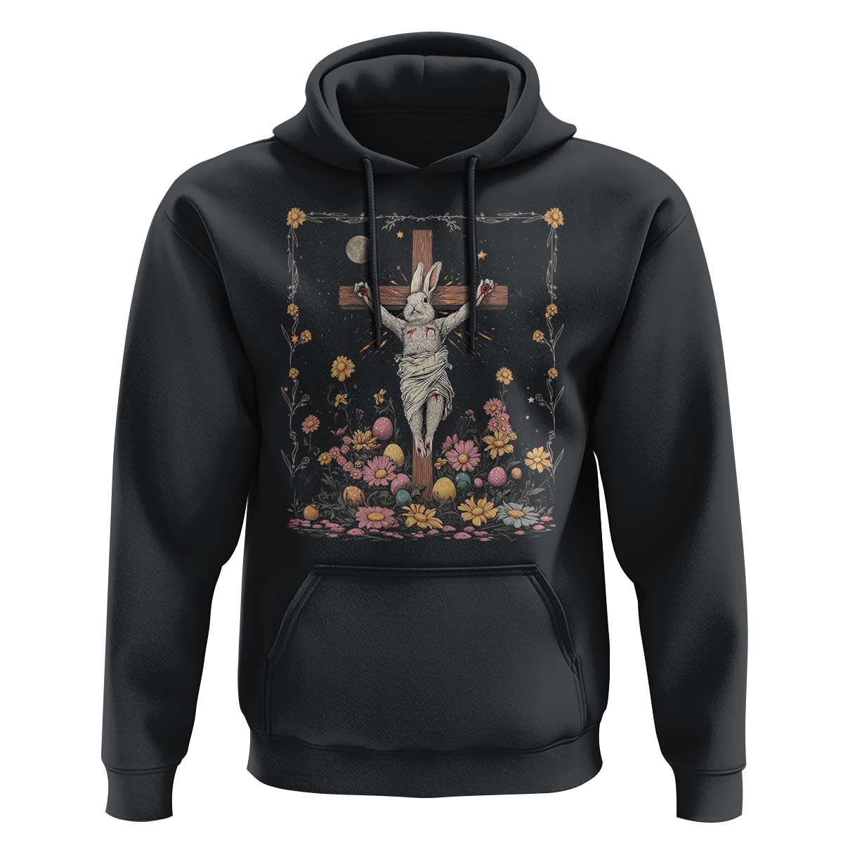 Christian Religious Easter Day Bunny Floral Christ Jesus Hoodie