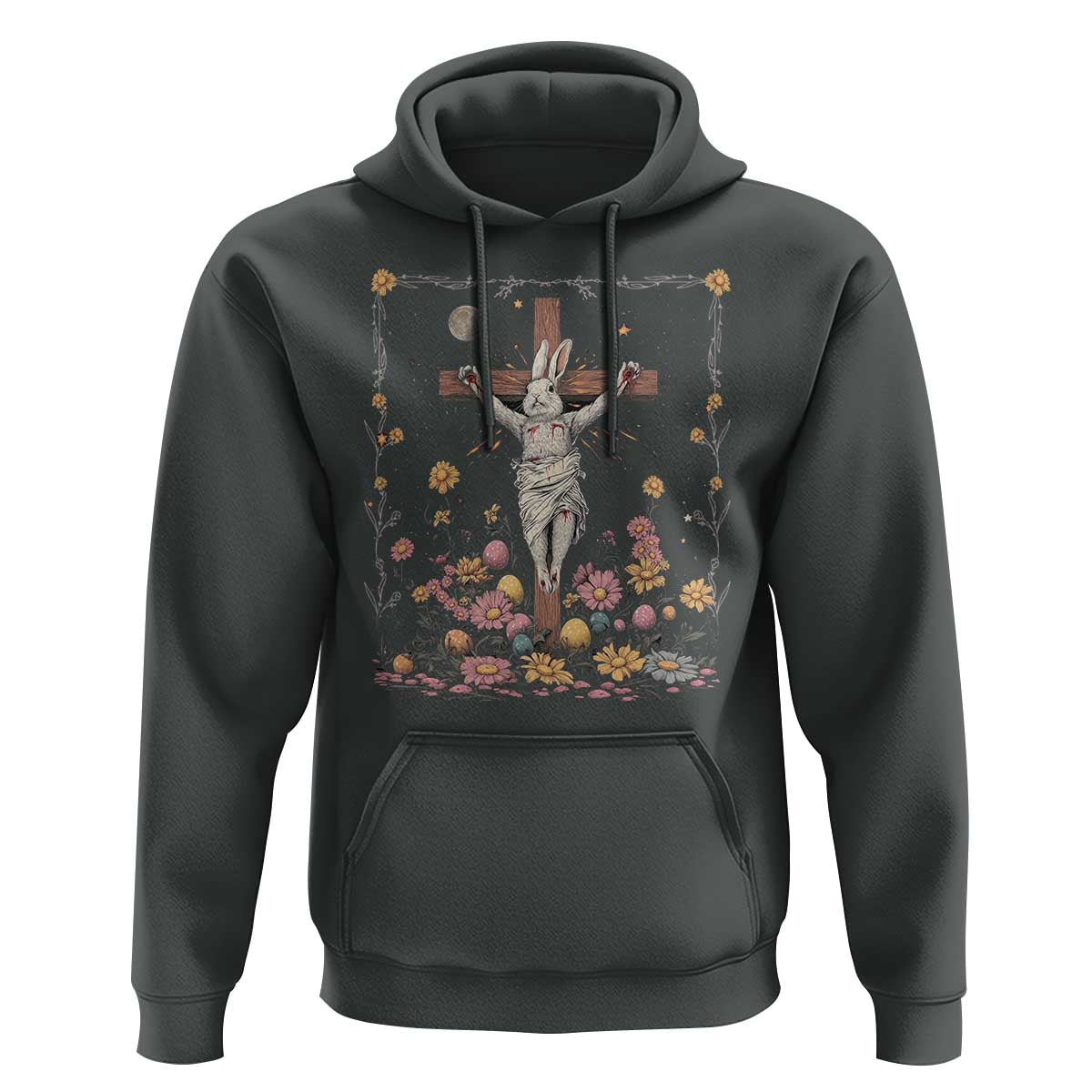 Christian Religious Easter Day Bunny Floral Christ Jesus Hoodie
