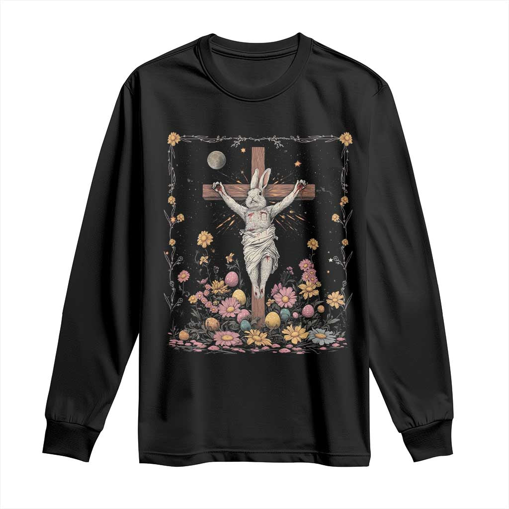 Christian Religious Easter Day Bunny Floral Christ Jesus Long Sleeve Shirt