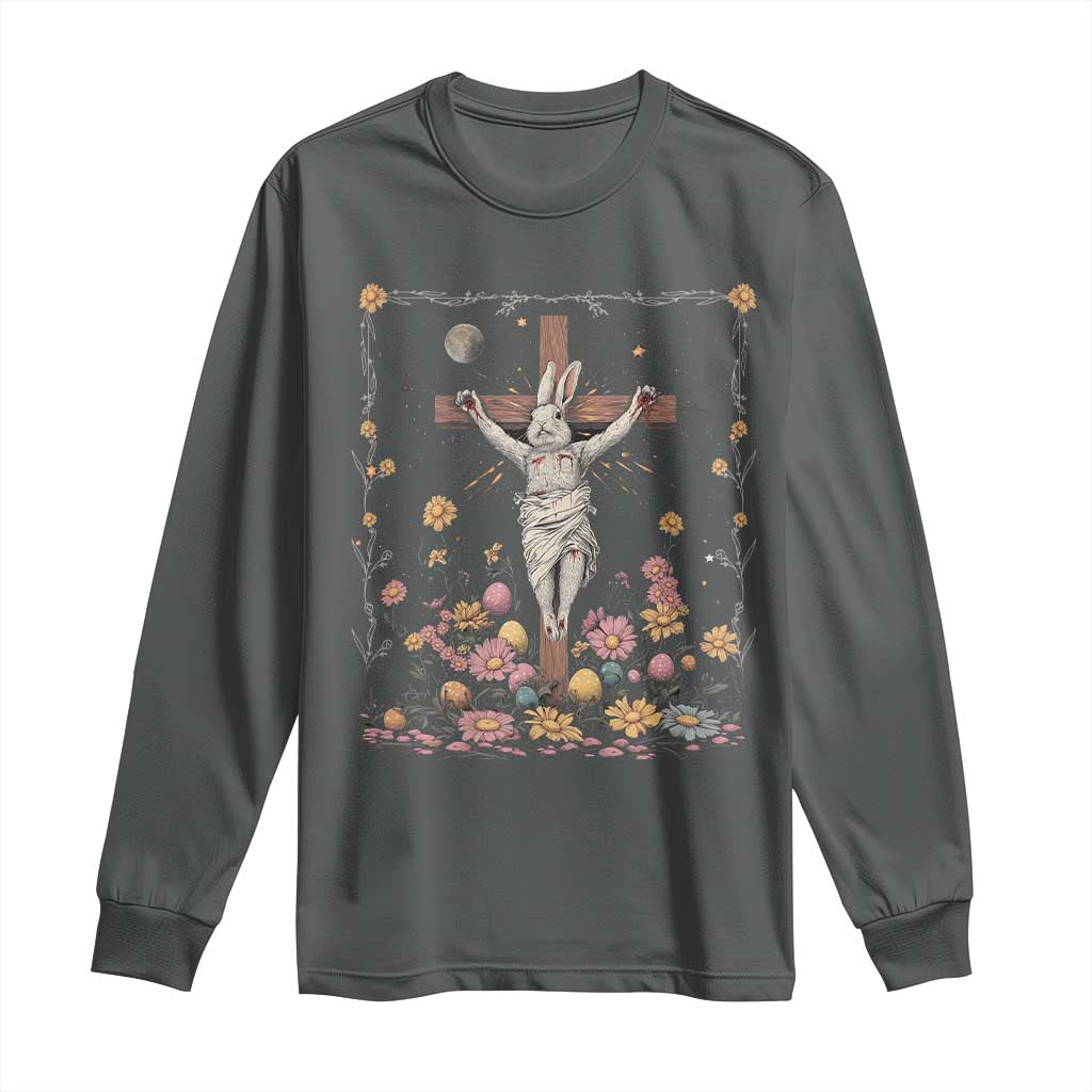 Christian Religious Easter Day Bunny Floral Christ Jesus Long Sleeve Shirt