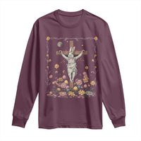 Christian Religious Easter Day Bunny Floral Christ Jesus Long Sleeve Shirt