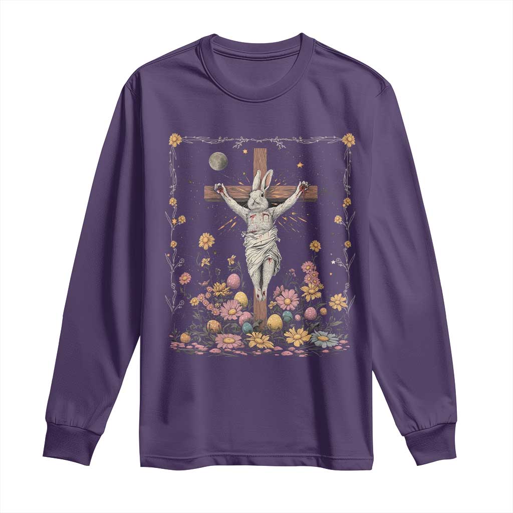 Christian Religious Easter Day Bunny Floral Christ Jesus Long Sleeve Shirt