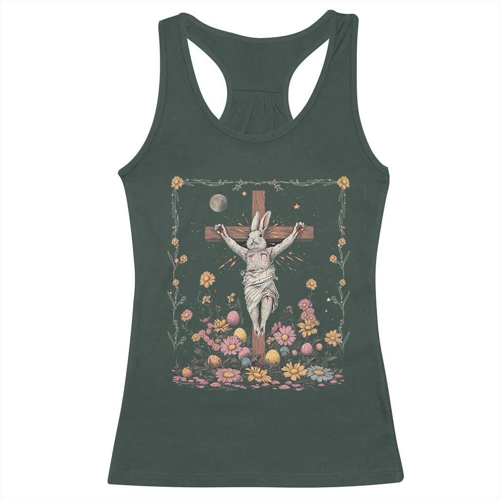 Christian Religious Easter Day Bunny Floral Christ Jesus Racerback Tank Top