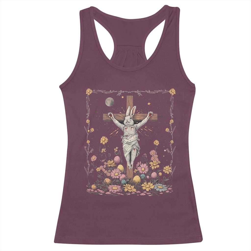 Christian Religious Easter Day Bunny Floral Christ Jesus Racerback Tank Top