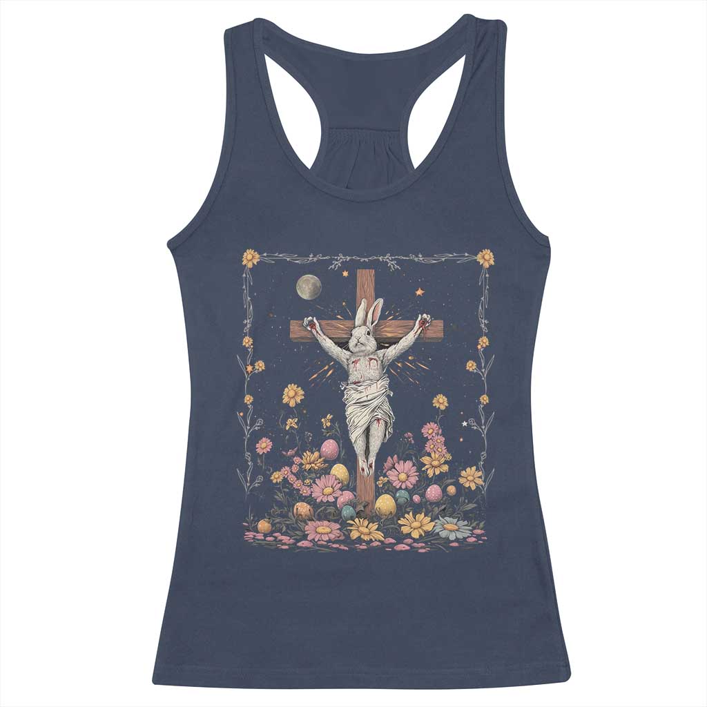 Christian Religious Easter Day Bunny Floral Christ Jesus Racerback Tank Top