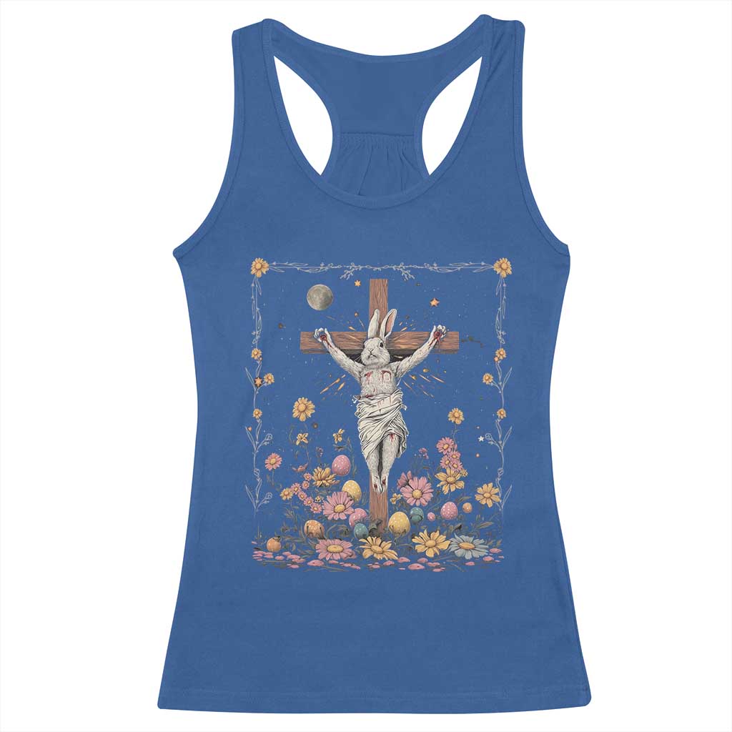 Christian Religious Easter Day Bunny Floral Christ Jesus Racerback Tank Top