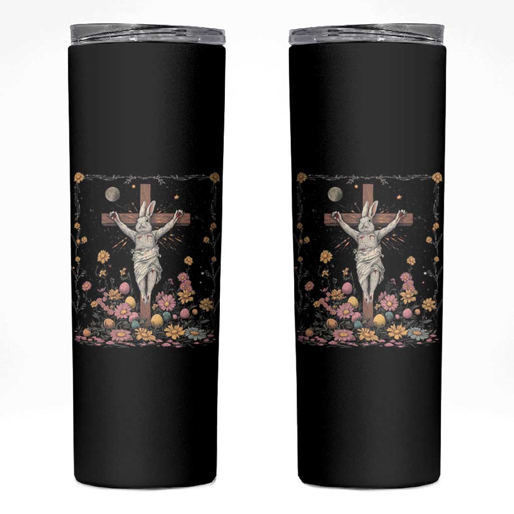 Christian Religious Easter Day Bunny Floral Christ Jesus Skinny Tumbler