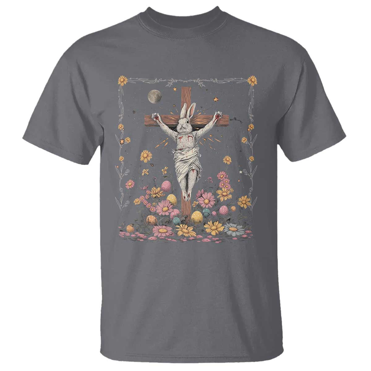 Christian Religious Easter Day Bunny Floral Christ Jesus T Shirt