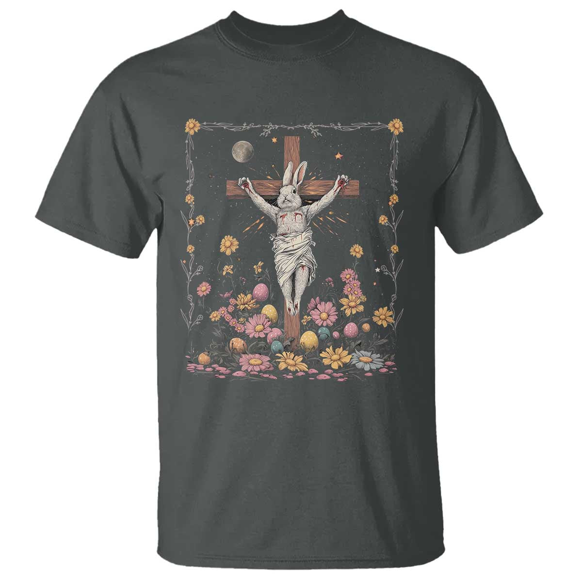 Christian Religious Easter Day Bunny Floral Christ Jesus T Shirt