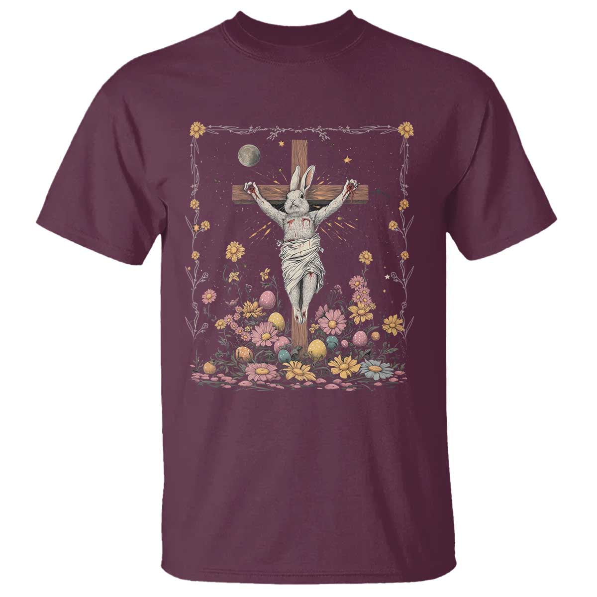 Christian Religious Easter Day Bunny Floral Christ Jesus T Shirt