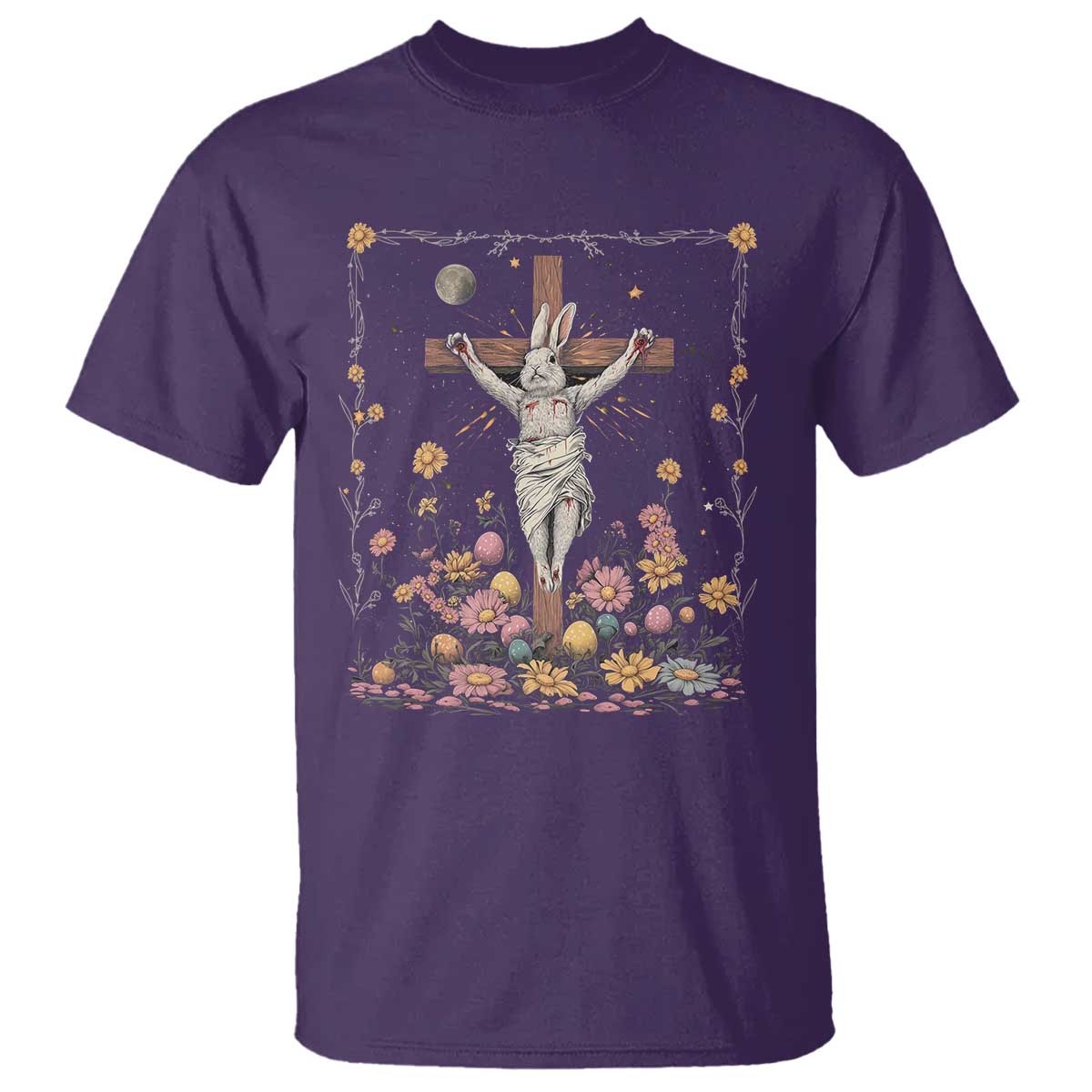 Christian Religious Easter Day Bunny Floral Christ Jesus T Shirt