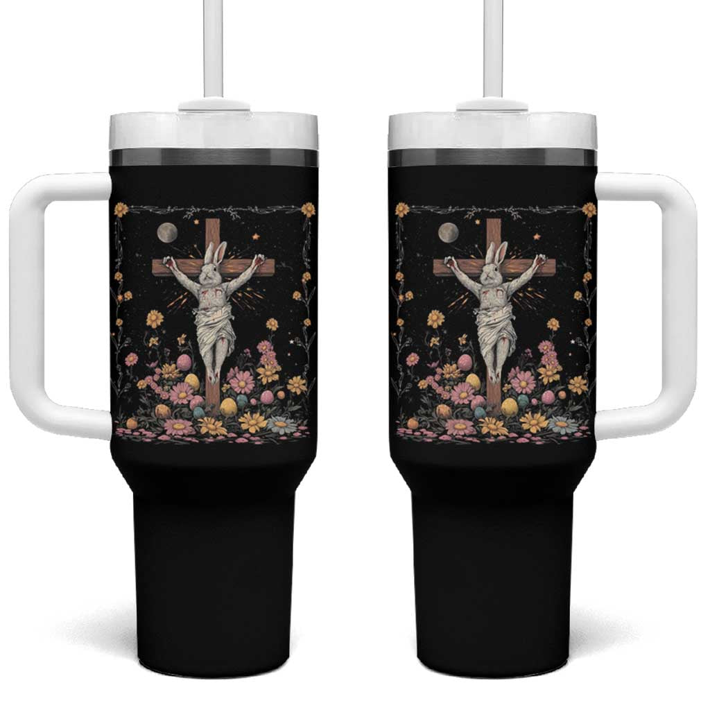 Christian Religious Easter Day Bunny Floral Christ Jesus Tumbler With Handle