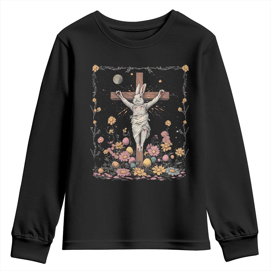 Christian Religious Easter Day Bunny Floral Christ Jesus Youth Sweatshirt