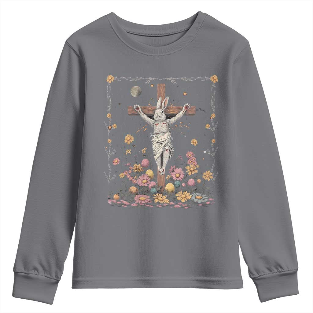 Christian Religious Easter Day Bunny Floral Christ Jesus Youth Sweatshirt
