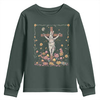 Christian Religious Easter Day Bunny Floral Christ Jesus Youth Sweatshirt