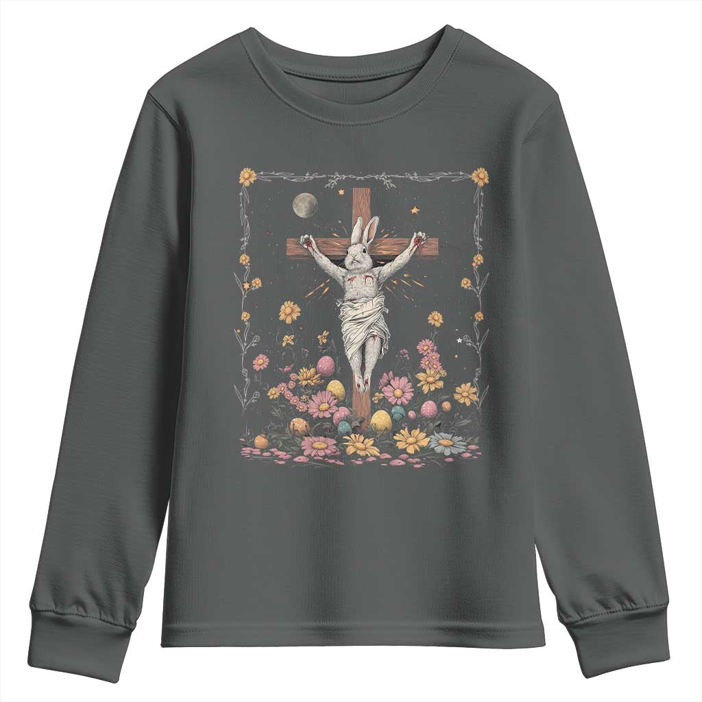 Christian Religious Easter Day Bunny Floral Christ Jesus Youth Sweatshirt