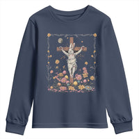 Christian Religious Easter Day Bunny Floral Christ Jesus Youth Sweatshirt