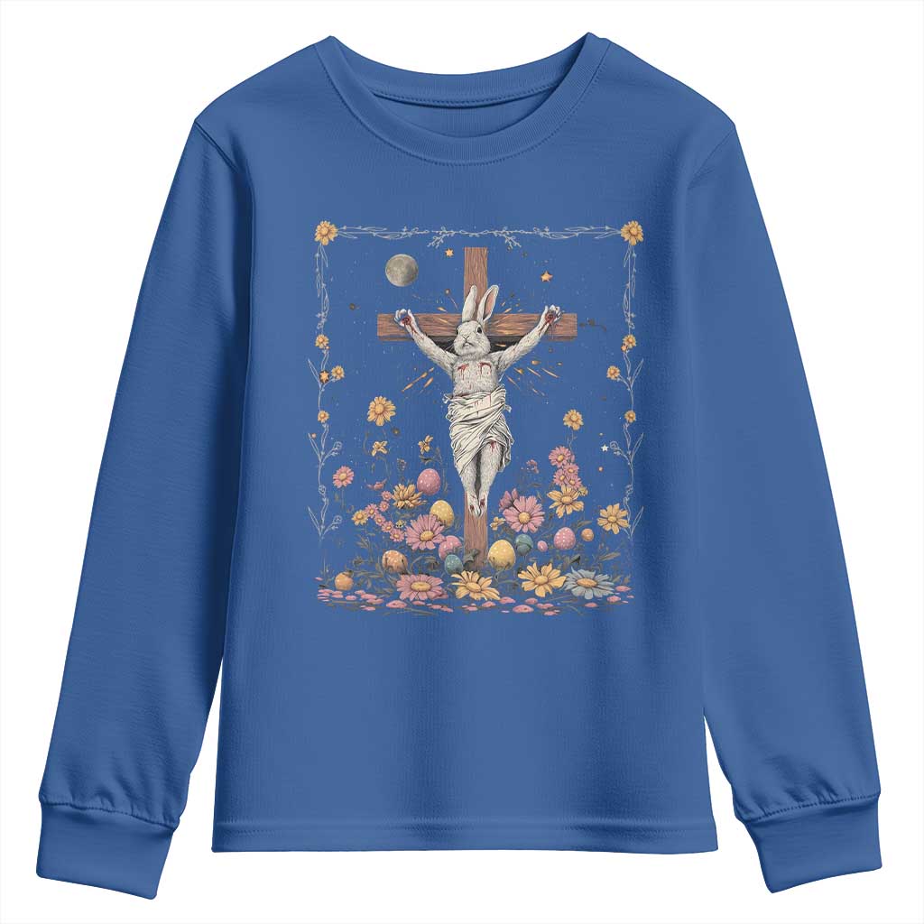 Christian Religious Easter Day Bunny Floral Christ Jesus Youth Sweatshirt
