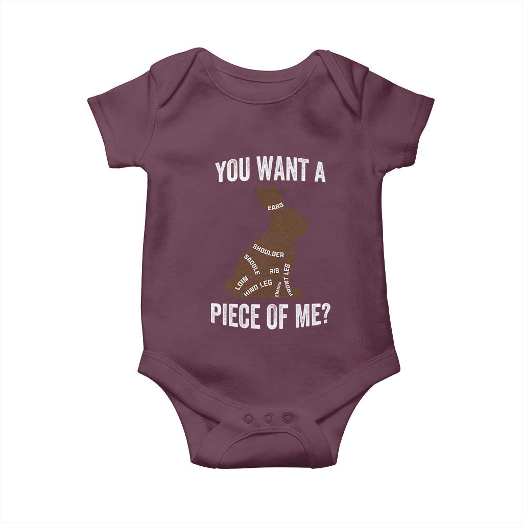 Funny You Want A Piece Of Me Baby Onesie Chocolate Easter Bunny
