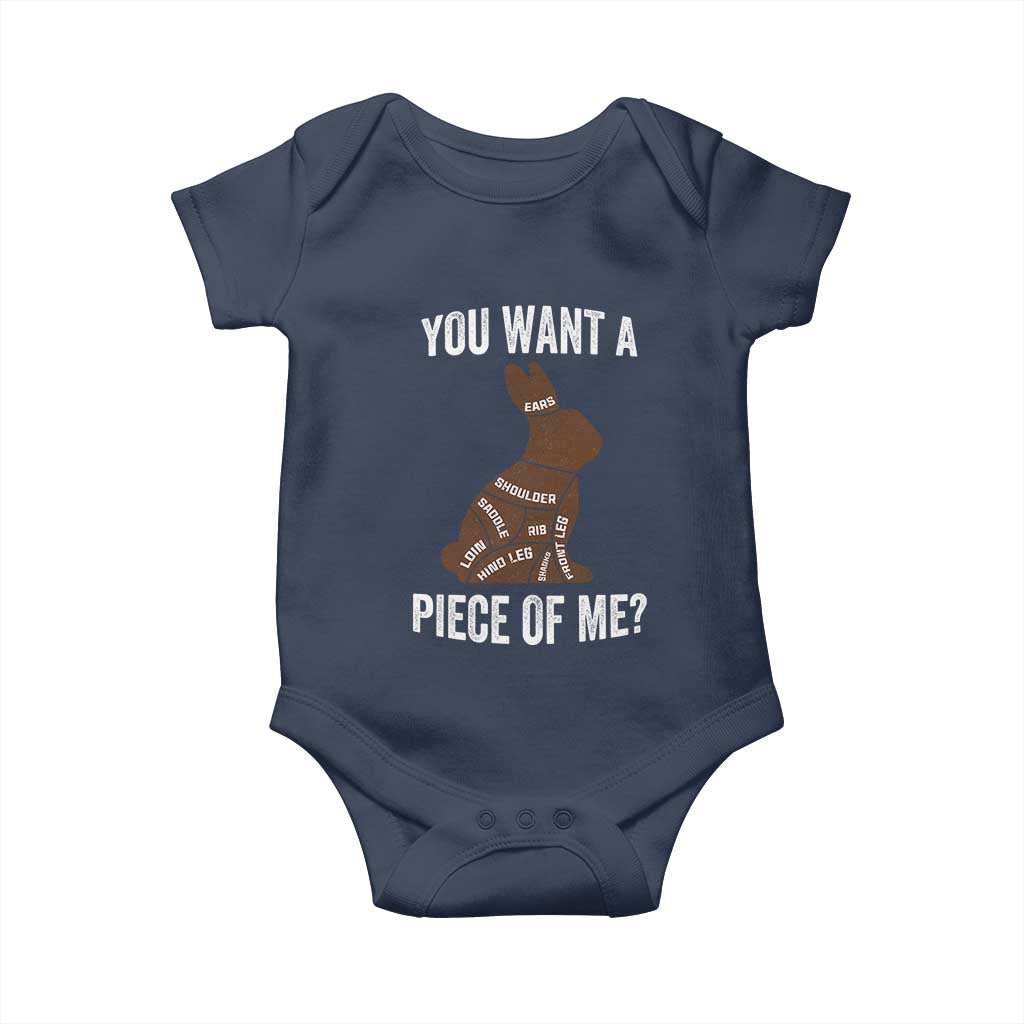 Funny You Want A Piece Of Me Baby Onesie Chocolate Easter Bunny